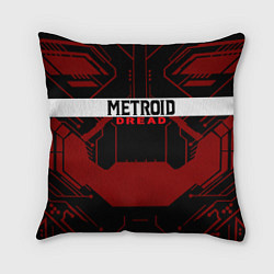 Подушка квадратная Metroid Dread Black Red Logo, цвет: 3D-принт