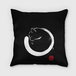 Подушка квадратная Кошечка спит на тебе Инь Янь, цвет: 3D-принт