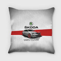 Подушка квадратная Skoda Rapid Sport, цвет: 3D-принт