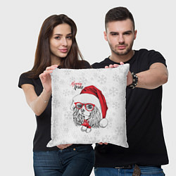 Подушка квадратная Happy Christmas: кокер спаниель, цвет: 3D-принт — фото 2