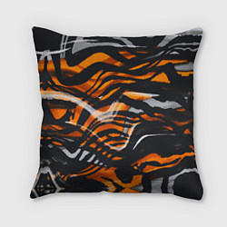 Подушка квадратная Окрас тигра, цвет: 3D-принт
