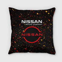 Подушка квадратная NISSAN - Брызги, цвет: 3D-принт