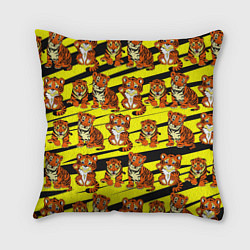 Подушка квадратная Няшные Тигрята, цвет: 3D-принт