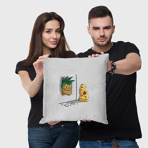 Подушка квадратная HERES PINEAPPLE! / 3D-принт – фото 3