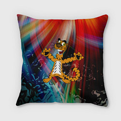 Подушка квадратная Новогодний тигр пляшет, цвет: 3D-принт