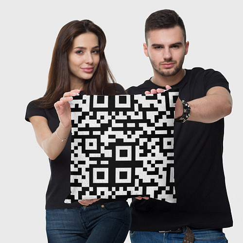 Подушка квадратная Qr codeкуаркод / 3D-принт – фото 3