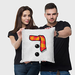 Подушка квадратная Snowman Outfit, цвет: 3D-принт — фото 2
