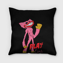 Подушка квадратная Розовый Хагги Poppy Playtime, цвет: 3D-принт