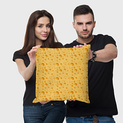 Подушка квадратная Сыр Cheese, цвет: 3D-принт — фото 2