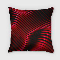 Подушка квадратная Волны красного металла, цвет: 3D-принт