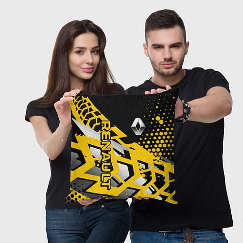 Подушка квадратная Renault Рено / 3D-принт – фото 3