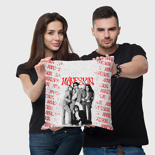 Подушка квадратная MANESKIN POSTER СОСТАВ ГРУППЫ / 3D-принт – фото 3