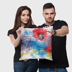Подушка квадратная Красочный лев на цветном облаке, цвет: 3D-принт — фото 2