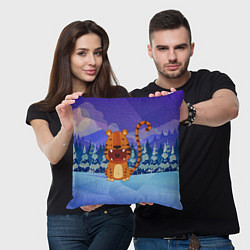 Подушка квадратная Забавный тигр 2022 Новый год, цвет: 3D-принт — фото 2