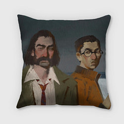 Подушка квадратная Дюбуа и Куцураги маслом, цвет: 3D-принт