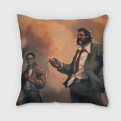 Подушка квадратная Напарники в раздумьях, цвет: 3D-принт