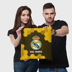 Подушка квадратная РЕАЛ МАДРИД Real Madrid Графика, цвет: 3D-принт — фото 2