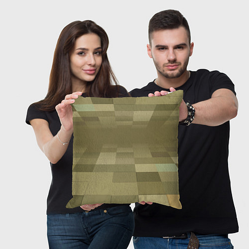 Подушка квадратная Пиксельный военный фон / 3D-принт – фото 3