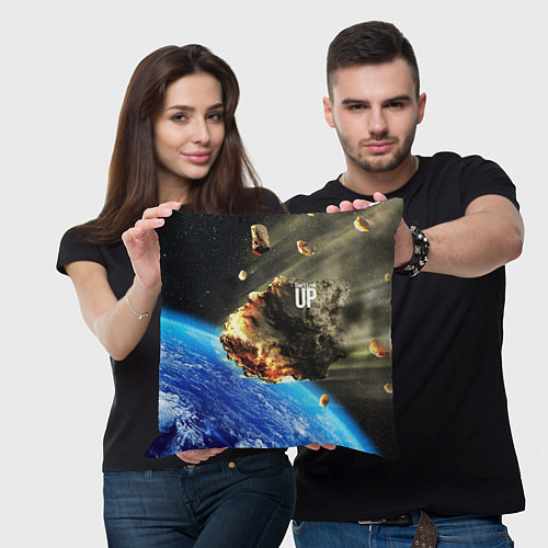 Подушка квадратная Комета, перед столкновением с Землёй! / 3D-принт – фото 3