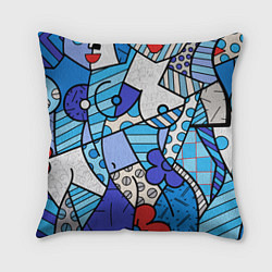 Подушка квадратная Romero Britto - sexy girls, цвет: 3D-принт