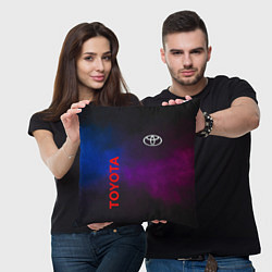 Подушка квадратная Toyota - неоновый дым, цвет: 3D-принт — фото 2