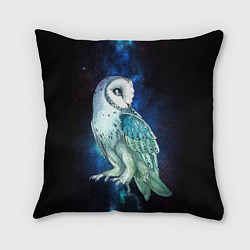 Подушка квадратная Полярная сова в космосе