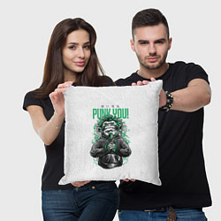 Подушка квадратная Punk you!, цвет: 3D-принт — фото 2