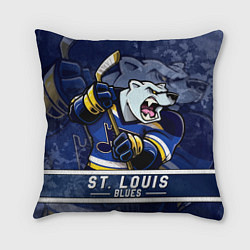 Подушка квадратная Сент-Луис Блюз, St Louis Blues Маскот, цвет: 3D-принт