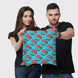 Подушка квадратная Яркие пончики, цвет: 3D-принт — фото 2
