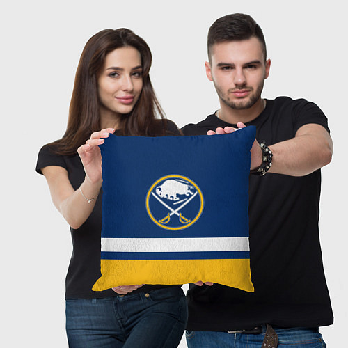 Подушка квадратная Buffalo Sabres, Баффало Сейберз / 3D-принт – фото 3