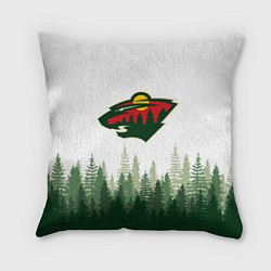 Подушка квадратная Minnesota Wild, Миннесота Уайлд Лес