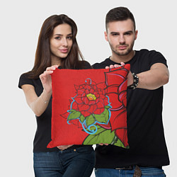 Подушка квадратная Роза-эмблема любви, цвет: 3D-принт — фото 2