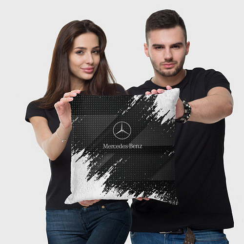 Подушка квадратная Mercedes-Benz - Темный / 3D-принт – фото 3