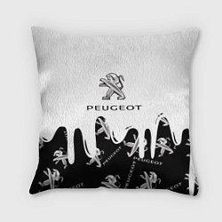 Подушка квадратная Peugeot подтёки паттерн, цвет: 3D-принт