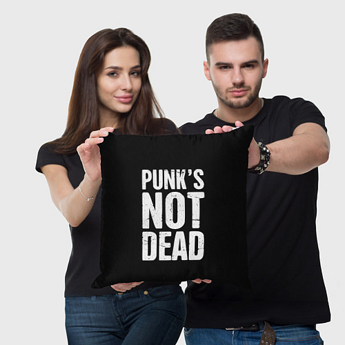 Подушка квадратная PUNKS NOT DEAD Панки Живы / 3D-принт – фото 3