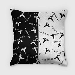 Подушка квадратная Tesla Black & White, цвет: 3D-принт