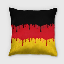 Подушка квадратная Флаг Германии потёки, цвет: 3D-принт