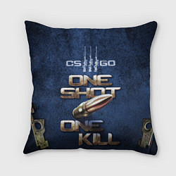 Подушка квадратная One Shot One Kill CS GO, цвет: 3D-принт