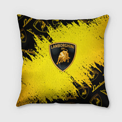 Подушка квадратная Lamborghini Gold Sport, цвет: 3D-принт