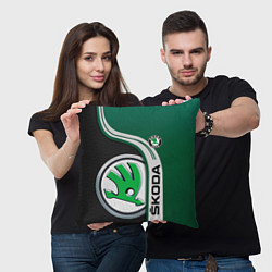 Подушка квадратная SKODA AUTO ШКОДА АВТО, цвет: 3D-принт — фото 2