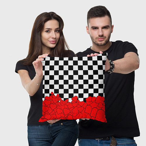 Подушка квадратная Отличная партия на любовь / 3D-принт – фото 3