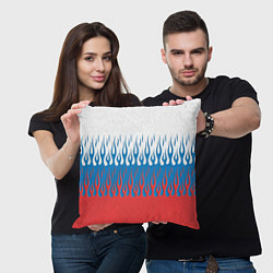 Подушка квадратная Флаг России пламя, цвет: 3D-принт — фото 2