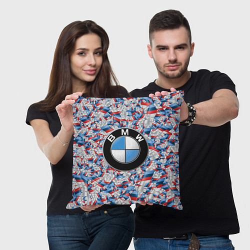 Подушка квадратная BMW M PATTERN LOGO / 3D-принт – фото 3