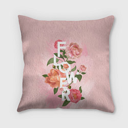 Подушка квадратная Pink Flower, цвет: 3D-принт
