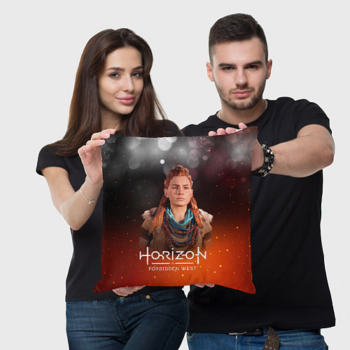 Подушка квадратная Horizon Fire Aloy / 3D-принт – фото 3