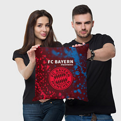 Подушка квадратная BAYERN Football Частицы, цвет: 3D-принт — фото 2