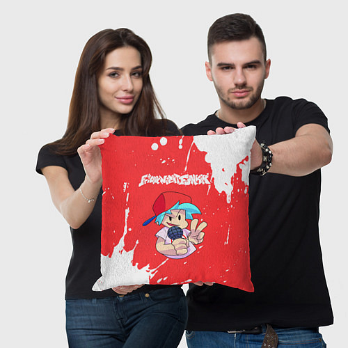 Подушка квадратная FRIDAY NIGHT FUNKIN - ПАРЕНЬ - Брызги / 3D-принт – фото 3