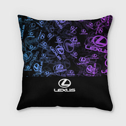 Подушка квадратная LEXUS LOGO NEON PATTERN, цвет: 3D-принт