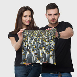 Подушка квадратная Пингвины Penguins, цвет: 3D-принт — фото 2