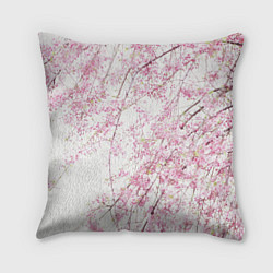 Подушка квадратная Розовое цветение, цвет: 3D-принт